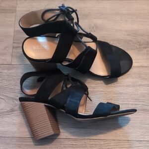 Merona Black and Brown Strappy Heels